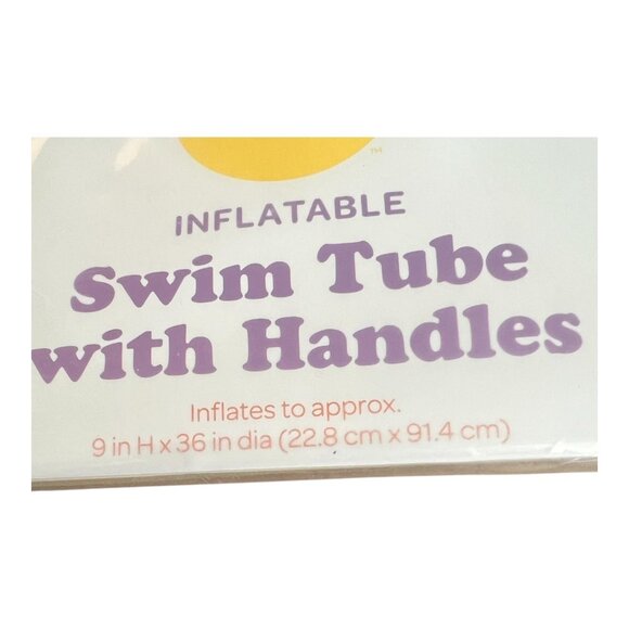 Sun Squad Inflatable Swim Tube With Handles Peach Orange 36" Dia. X 9" NEW - Picture 2 of 3